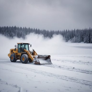 Radlader im Winter